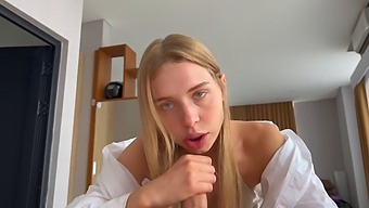 Blonde Russian Schoolgirl Gives A Blowjob In Amateur Video