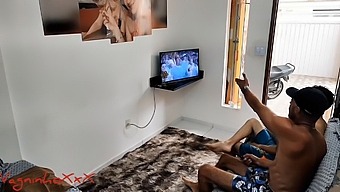 Couple Watches One More Game Before Confusion Ensues And They Indulge In A Parody Click, Leading To A Lot Of Cock In Her Ass Until Squirt Cum