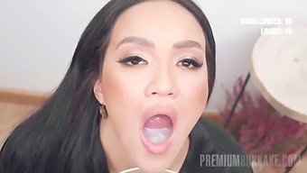 Asia Vargas Chokes On A Huge Load Of Cum In Bukkake Video