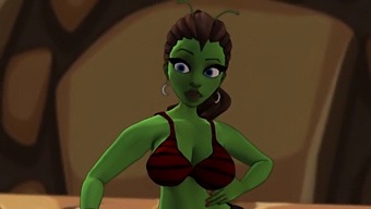 A Seductive Alien With A Curvy Rear End Enters A Portal For Intercourse With A Black Man, Utilizing Ai-Generated Voices