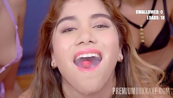 High-Definition Video Of Marina Gold Choking On Cum In A Hardcore Bukkake Orgy