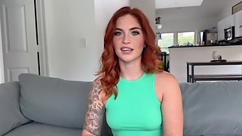 Sexy Redhead Seeks Help From Her Neighbour With A Big Dick For Raw Pounding And Creampie