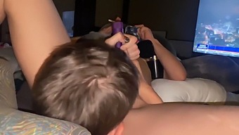 A Purple-Haired Caretaker Introduces A Sex Toy To A Quadruplet Of Bi Babes
