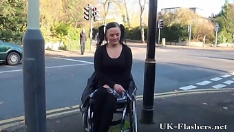 A Daring Disabled Adult Performer Exposes Herself In Public