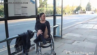 A Daring Disabled Adult Performer Exposes Herself In Public
